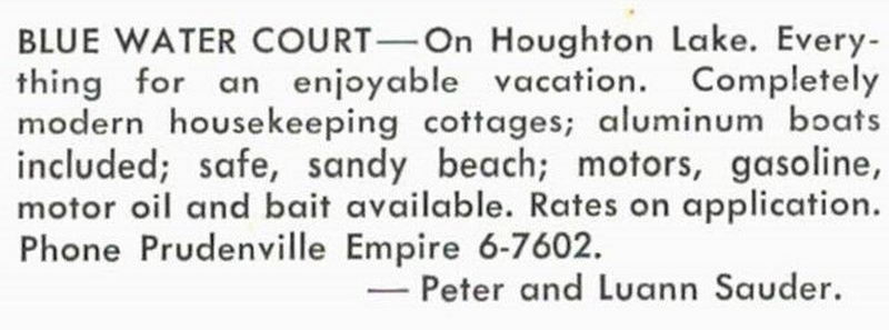 Blue Water Court - Vintage Postcard
